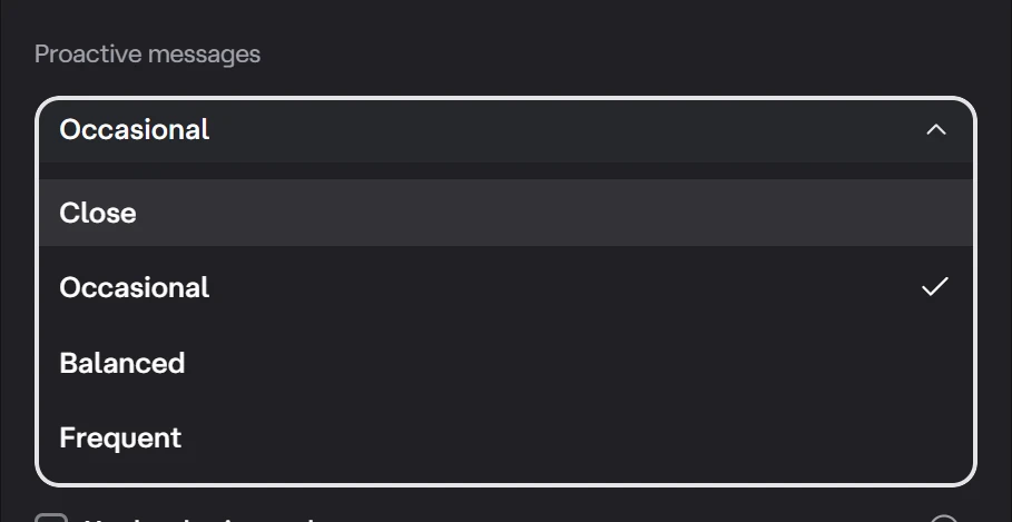 Choose how often your companion checks in