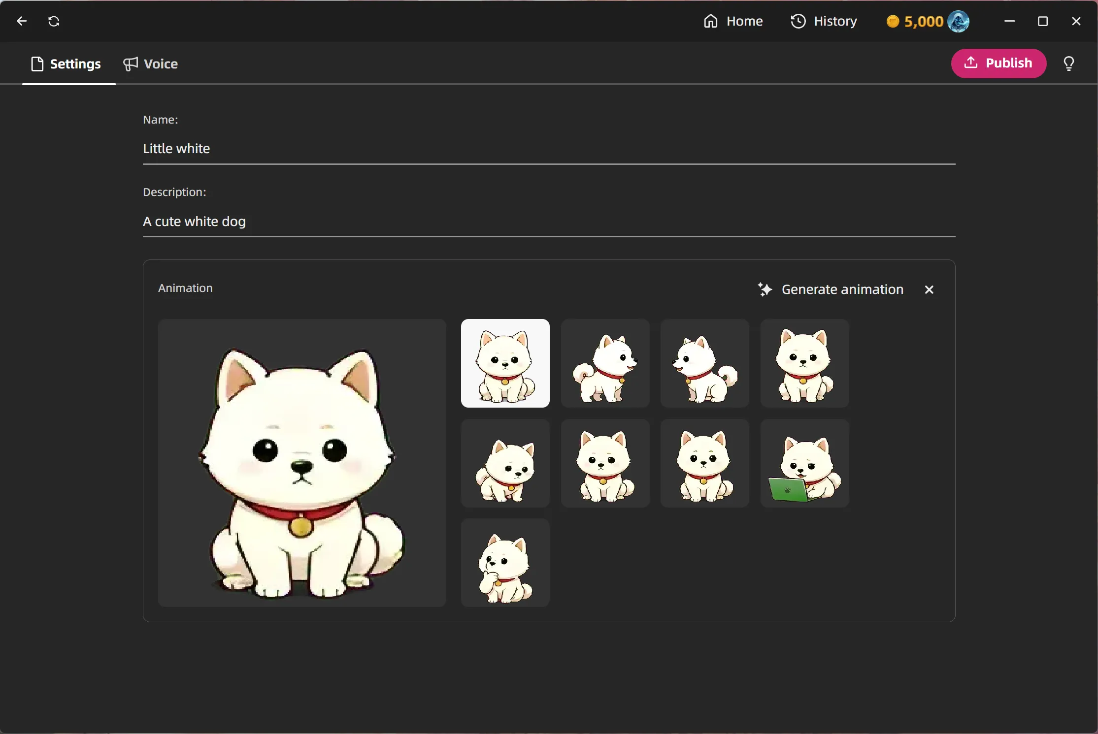Generating a custom pet from a single prompt