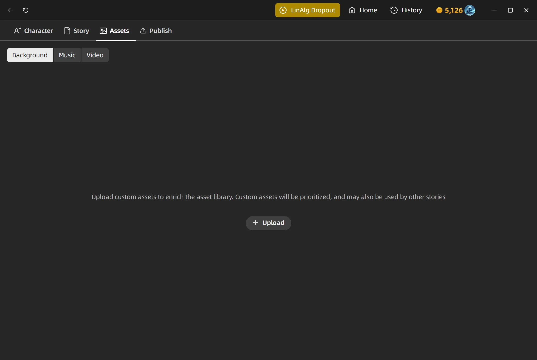 Assets tab
