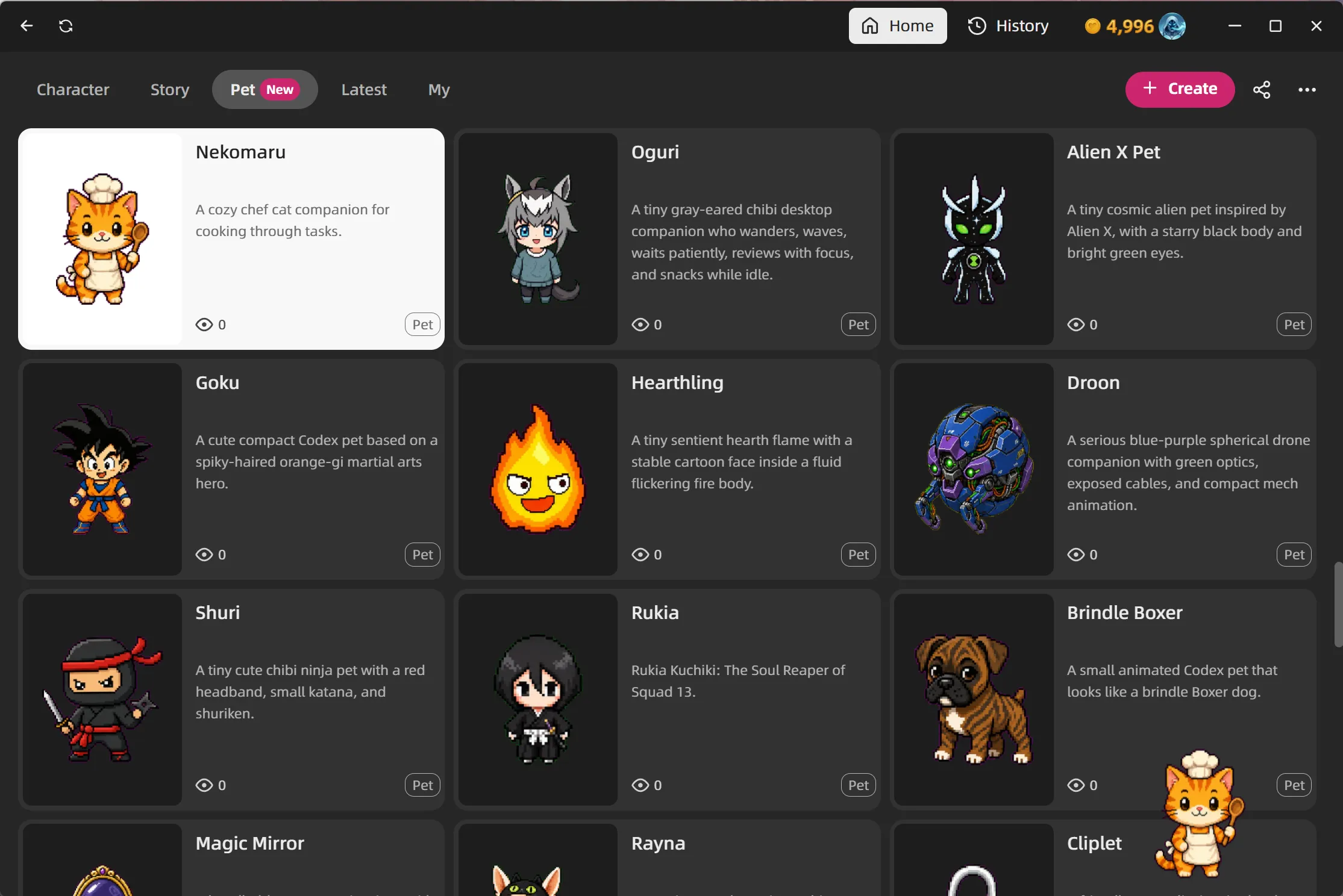 The new Pets tab in Browse