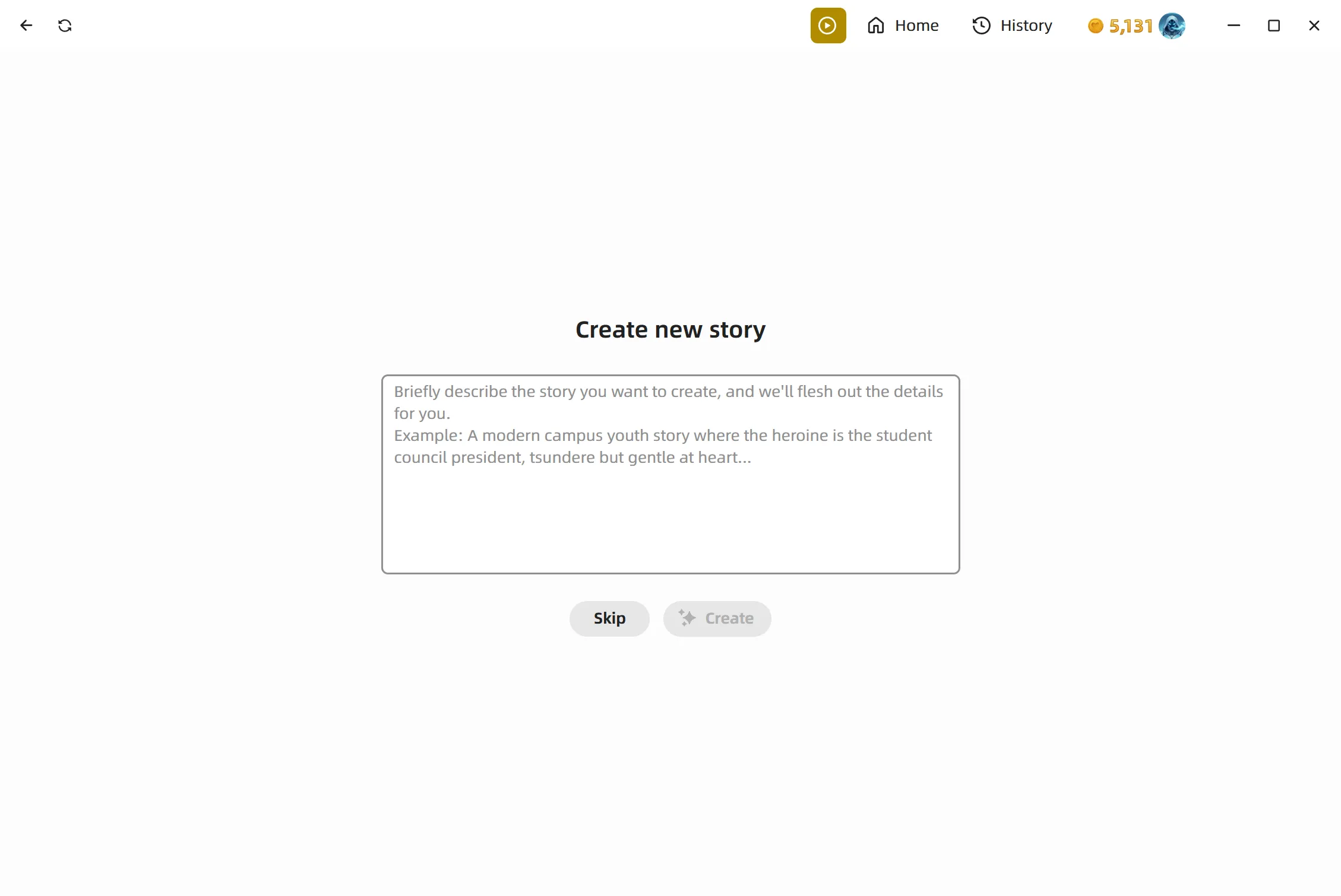 Story creation flow
